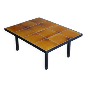 Table basse moderniste à carreaux  années 50