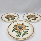 Vintage 3 flat plates Gien decorations Banghi