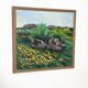 Huile sur toile suédoise – “fleurs” par lars "bjönni" andersson
