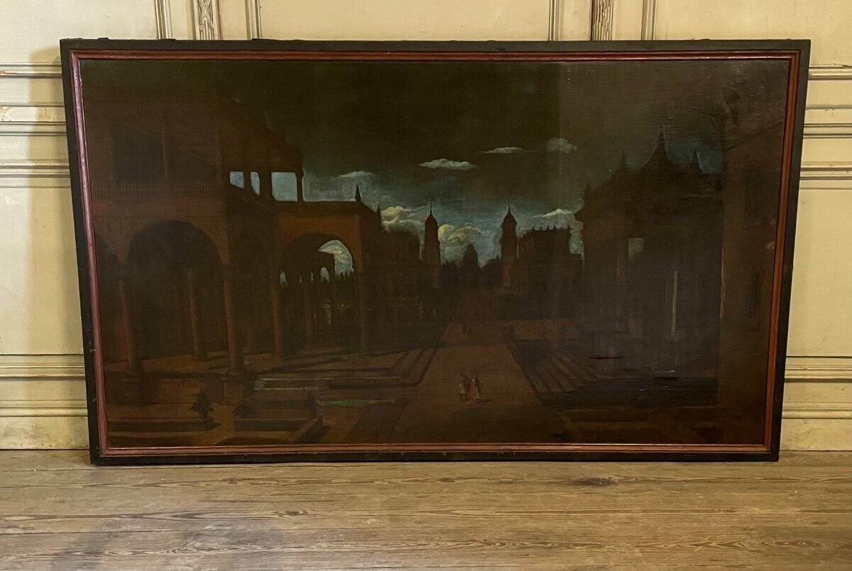 "Ideal Architectures", oil on canvas, 18th century