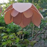 Hanging Altus Robert de Schuytener, lotus flower lamp, vintage pink 60s brass