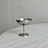 6 small stainless steel dessert bowls on stands
