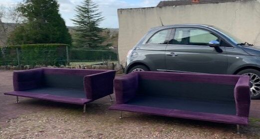 Set of 2 purple Cassina Nest sofas