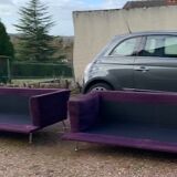 Set of 2 purple Cassina Nest sofas