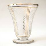 Frosted Art Deco carved vase