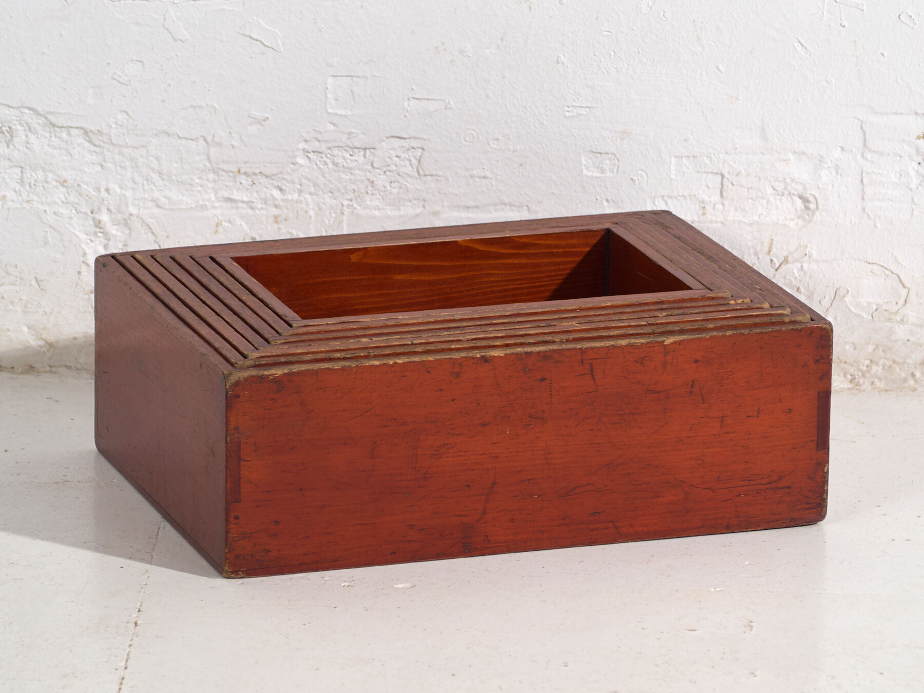 Stackable antique Japanese wooden boxes – set of 7 – Taishō–Shōwa period (c. 1920–1950)