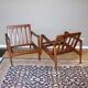 Pair of Scandinavian vintage teak armchairs by Arne Wahl Iversen for Komfort, Denmark, 60s