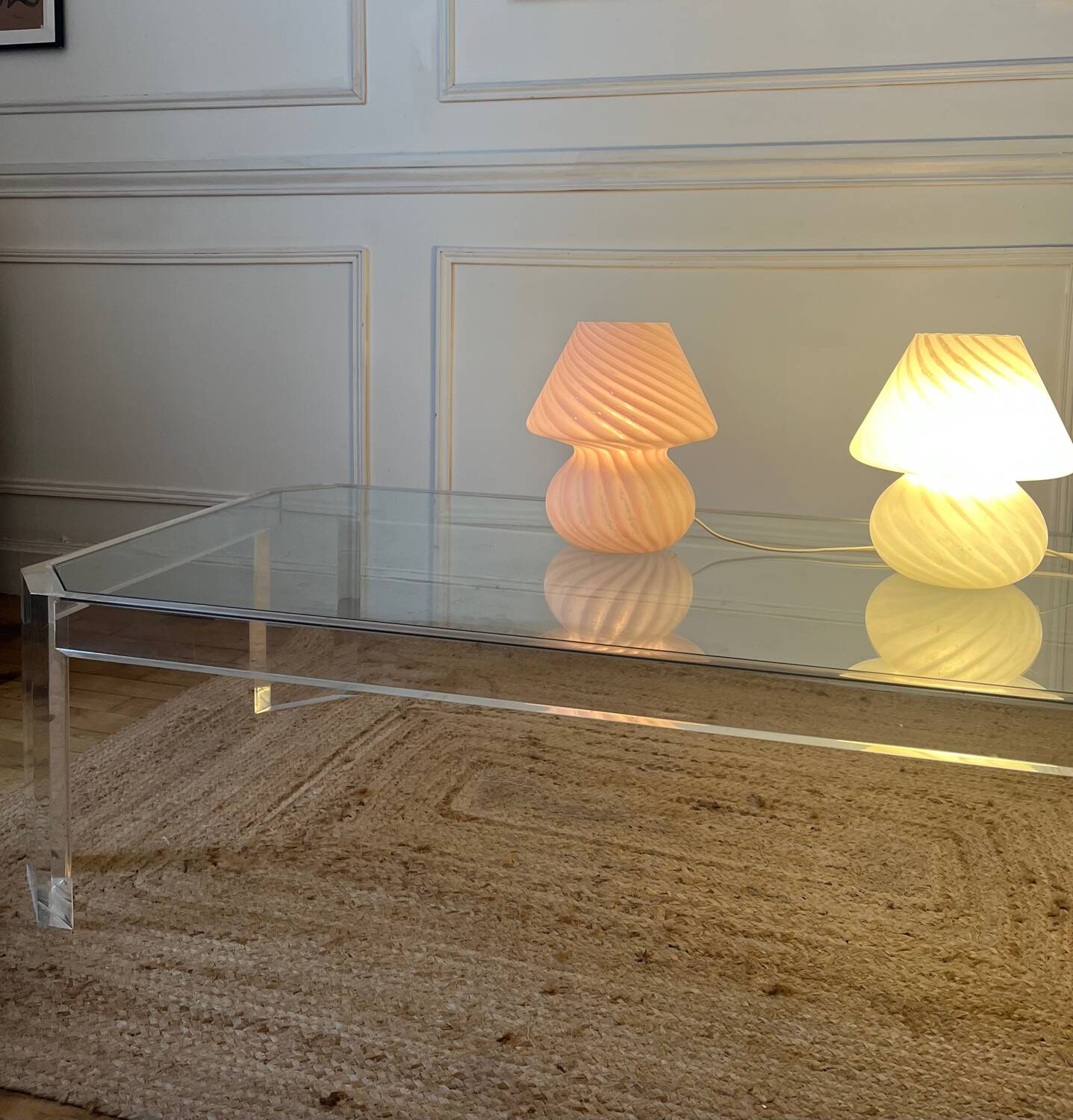 David Lange Plexiglass coffee table