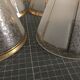 1950s six-branch brass and glass chandelier
