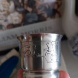 Birth gift set silver-plated egg cup