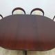 Dining set, brown mahogany, beige fabric, Lübke, Germany, 1960s.