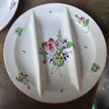 7 Asparagus Plates Late 19th Century Opaque Earthenware Luneville France