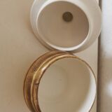 Longchamps beige and brown ceramic sugar bowl