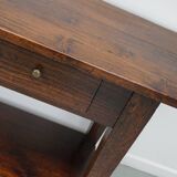 Table d'appoint rustique de style colonial néerlandais antique en teck/chêne