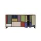 Mid-Century Modern Style Wood Colored Glass and Brass Italian Sideboard
