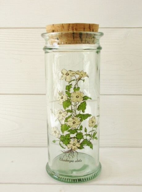 Glass kitchen pot - vintage cork from the 70s