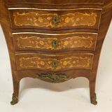 Curved secretary and inlaid with floral branches in Louis XV style