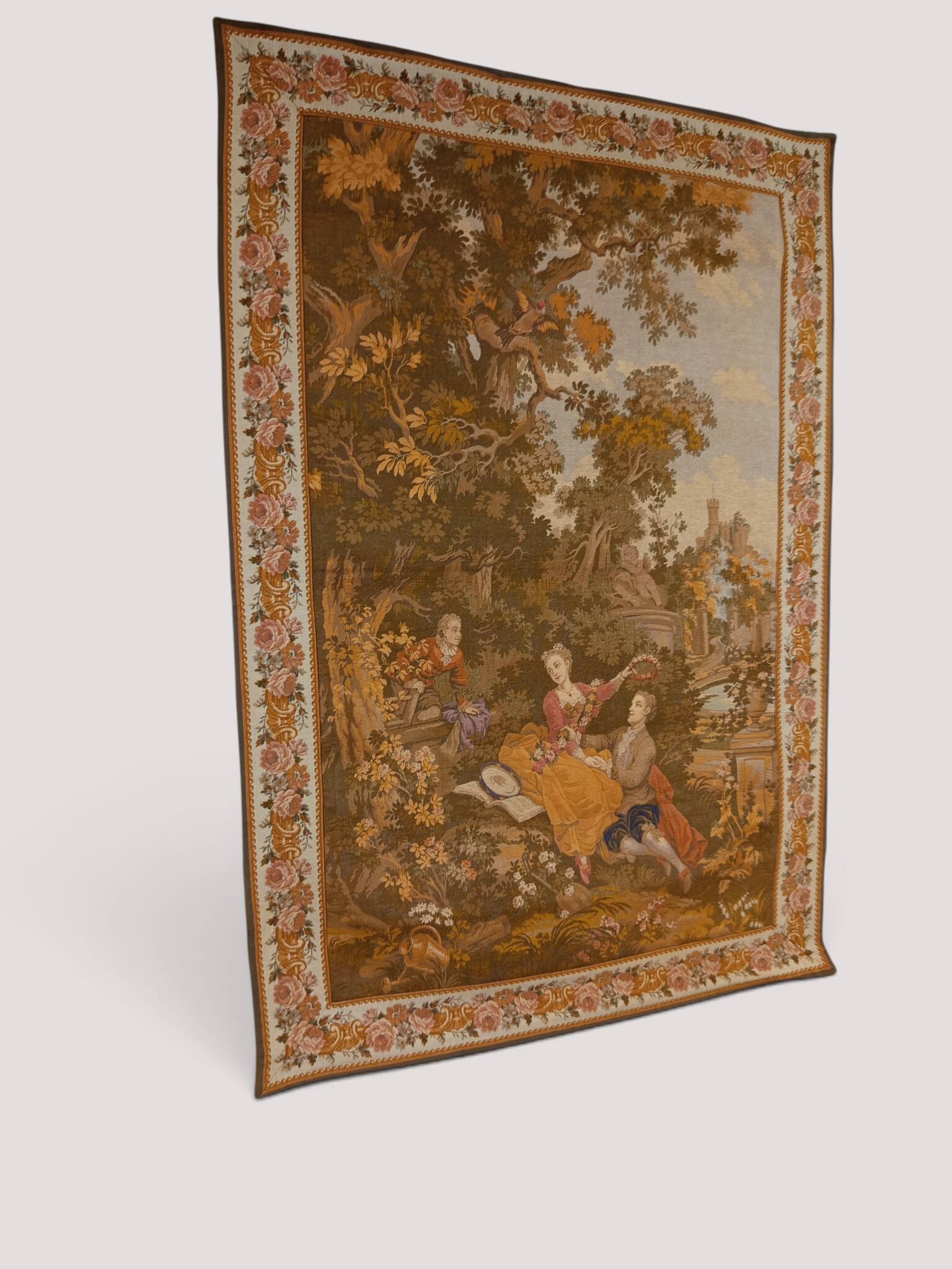tapestry wall "L'Indiscrétion" French Workshops Jules Pansu 1978