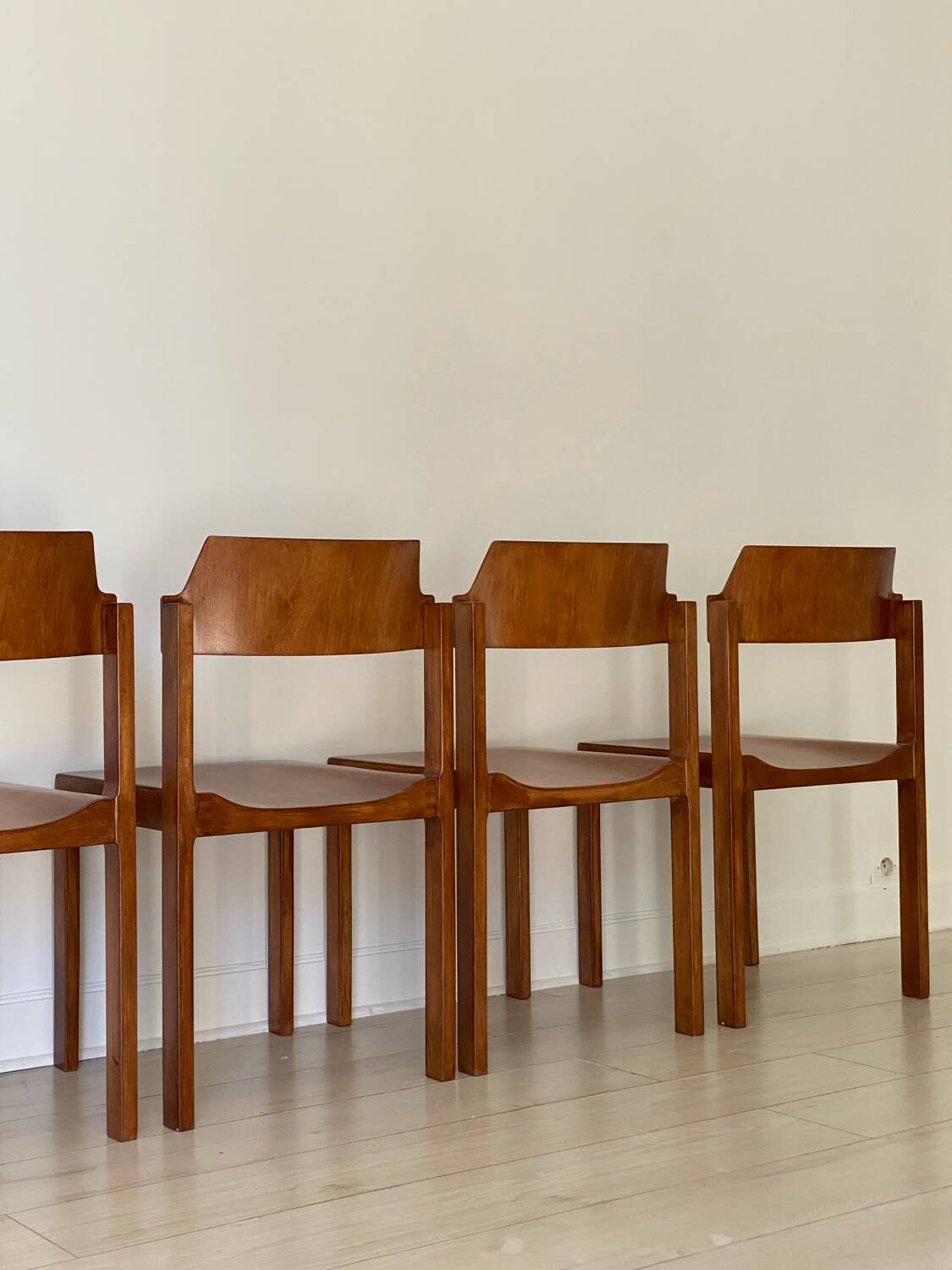 4 Schapp Mobel wooden chairs