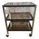 Metal and smoked glass trolley erard (france)