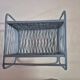 etagere en rotin vintage bleue  largeur 35cm hauteur 34cm profondeur18cm