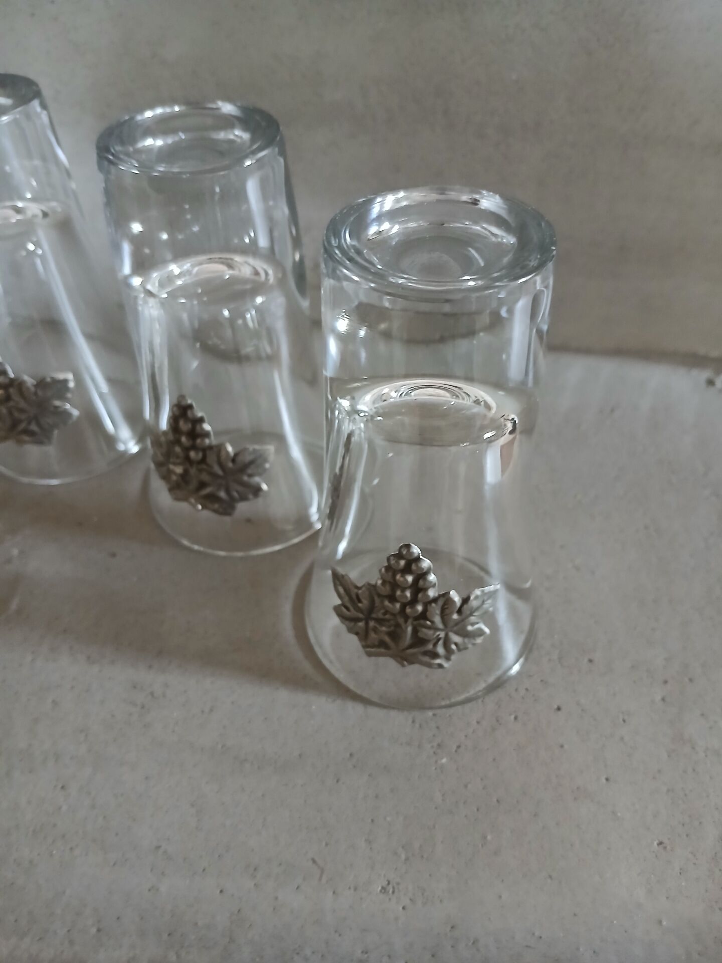 6 small antique liqueur glasses