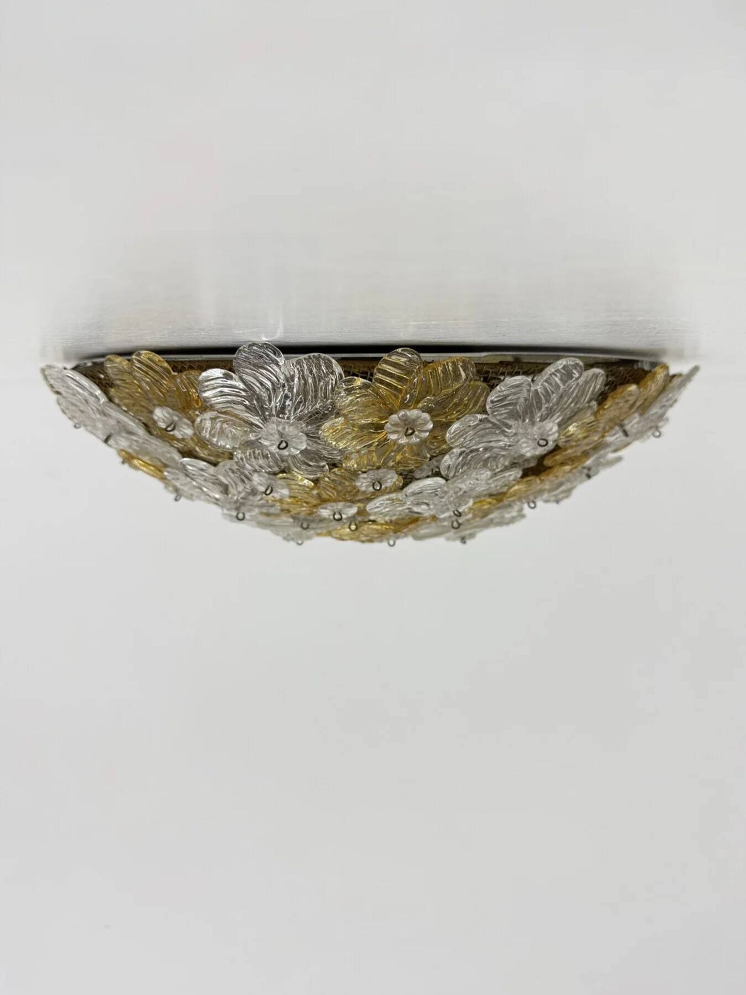 Barovier & Toso wall sconce / ceiling lamp, Millefiori flowers, Italy, 1970s