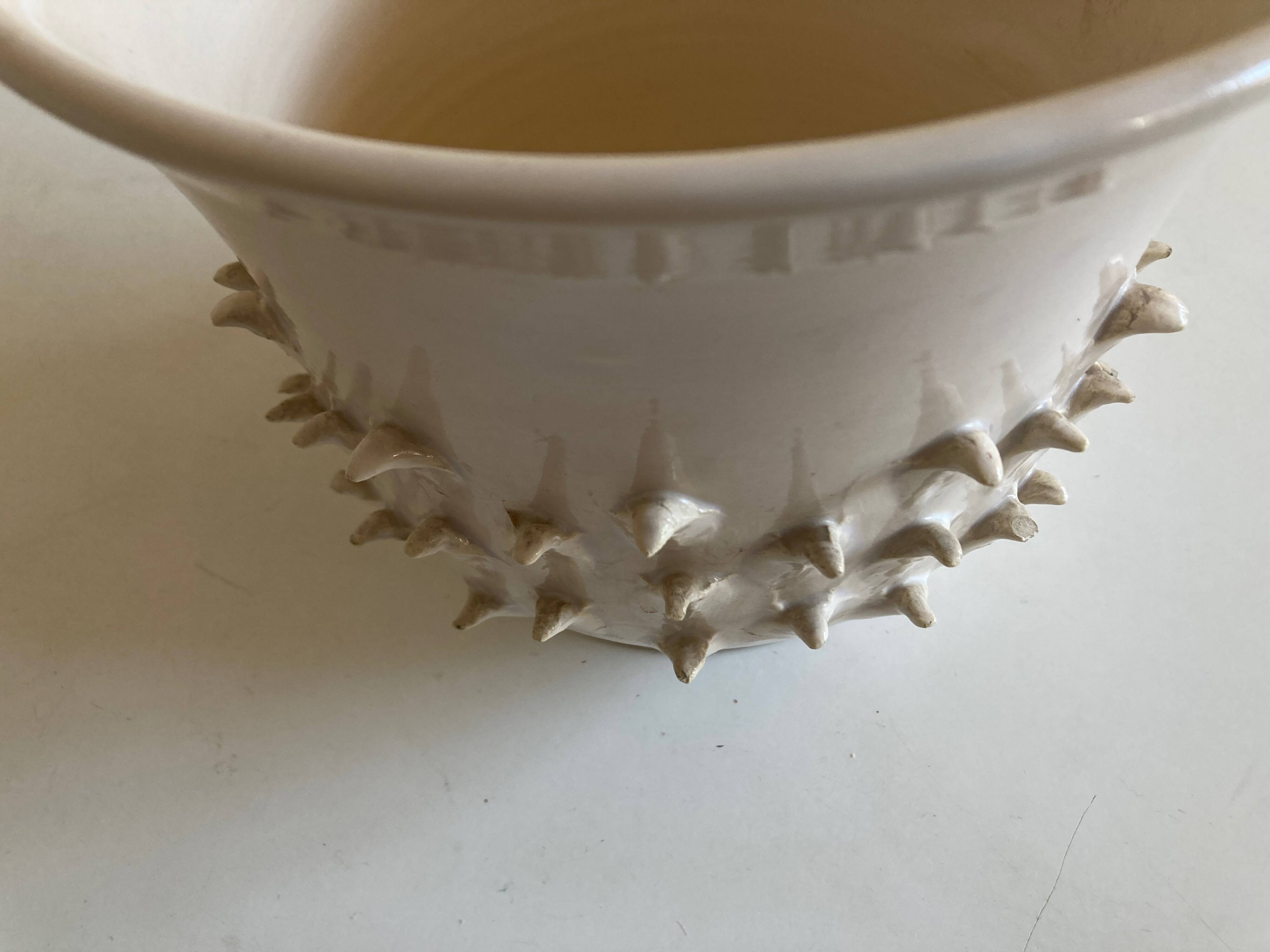 Ceramic by Jean Roger XL pot cover, Oursin series, 1960