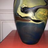 Large glass vase signed Jean-Noël Bouillet