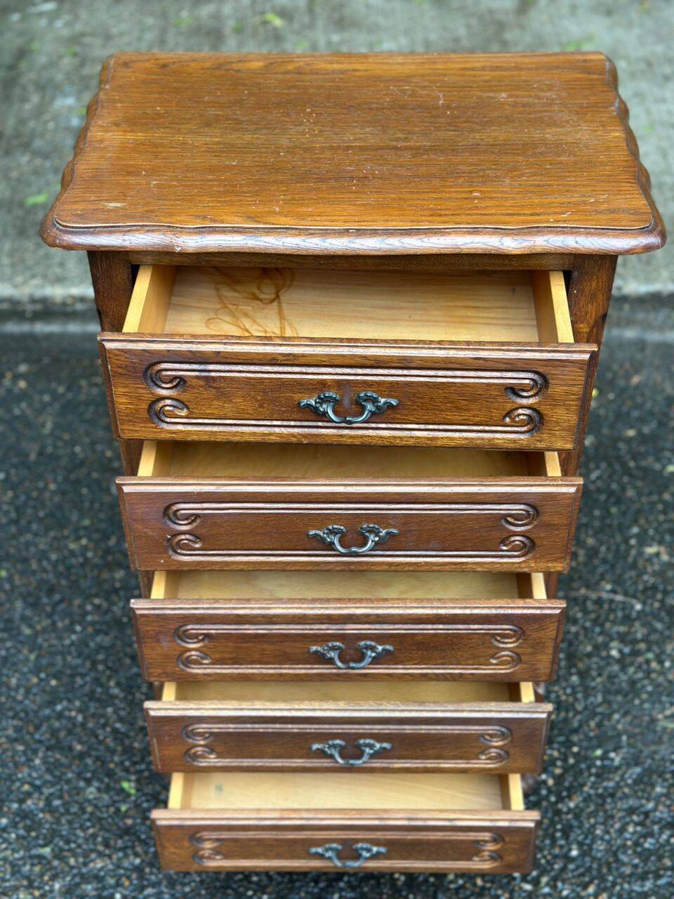 Vintage Louis XV oak commode from the 1930s.