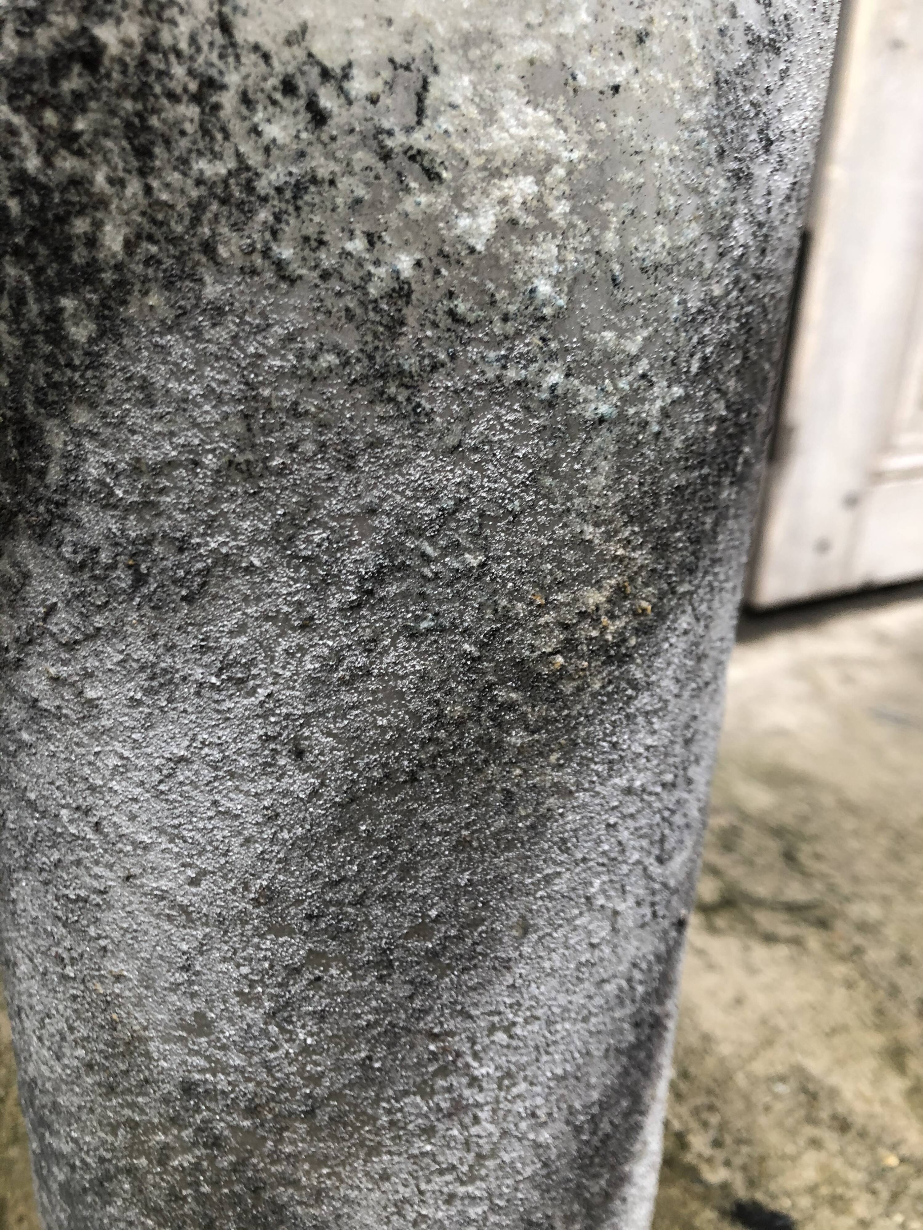 Large vase Biot glass bubbled grey patinated design 1970