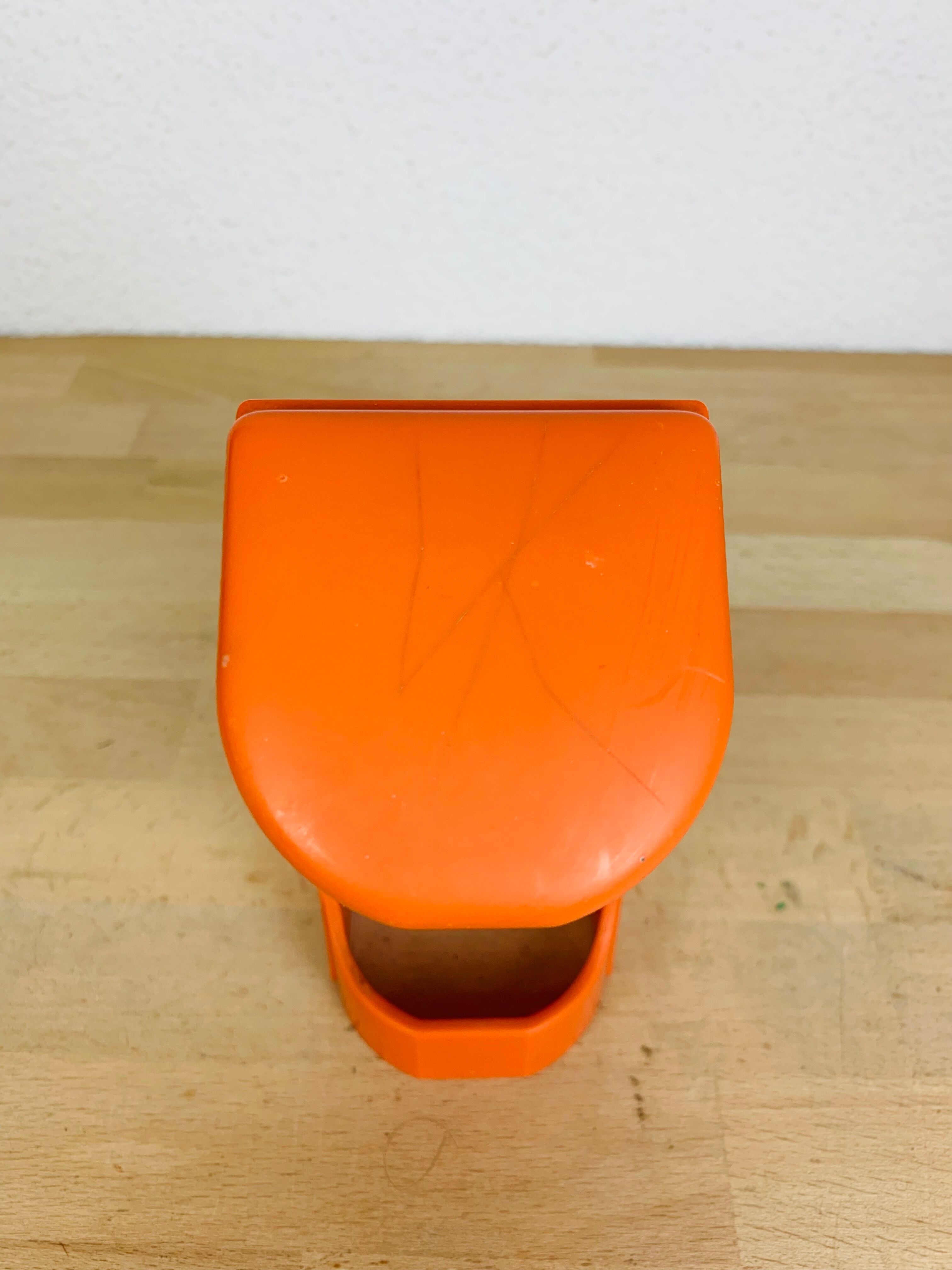 Miroir orange space age distributeur de cotons