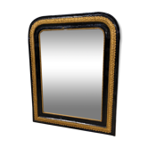 Miroir Louis Philippe noir et or