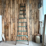 Antique ladder with green patina