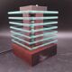 Desny Demeter glass and wood lamp, modernist art deco reissue