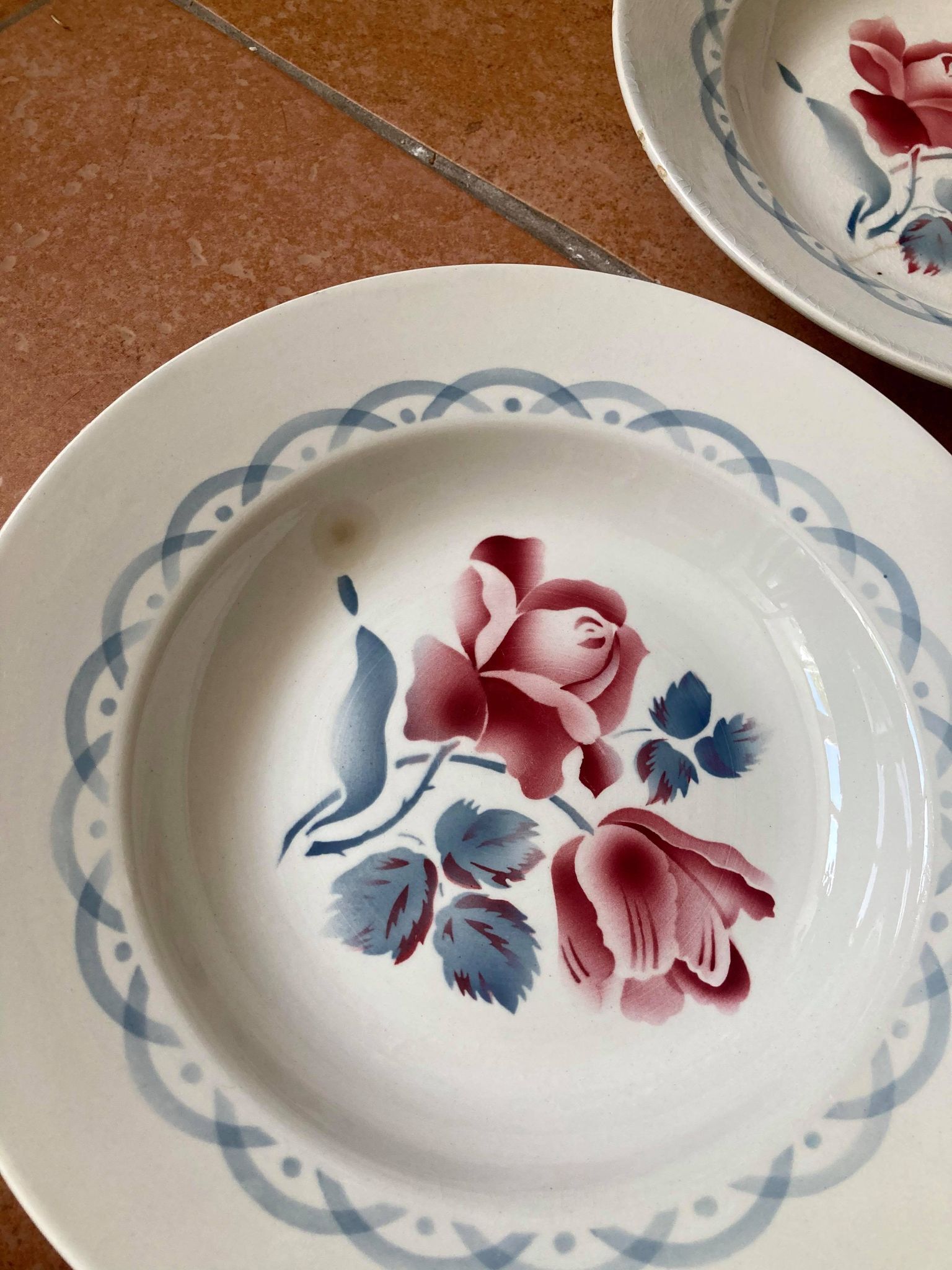 Lot plates Digoin Sarreguemines model Cannes