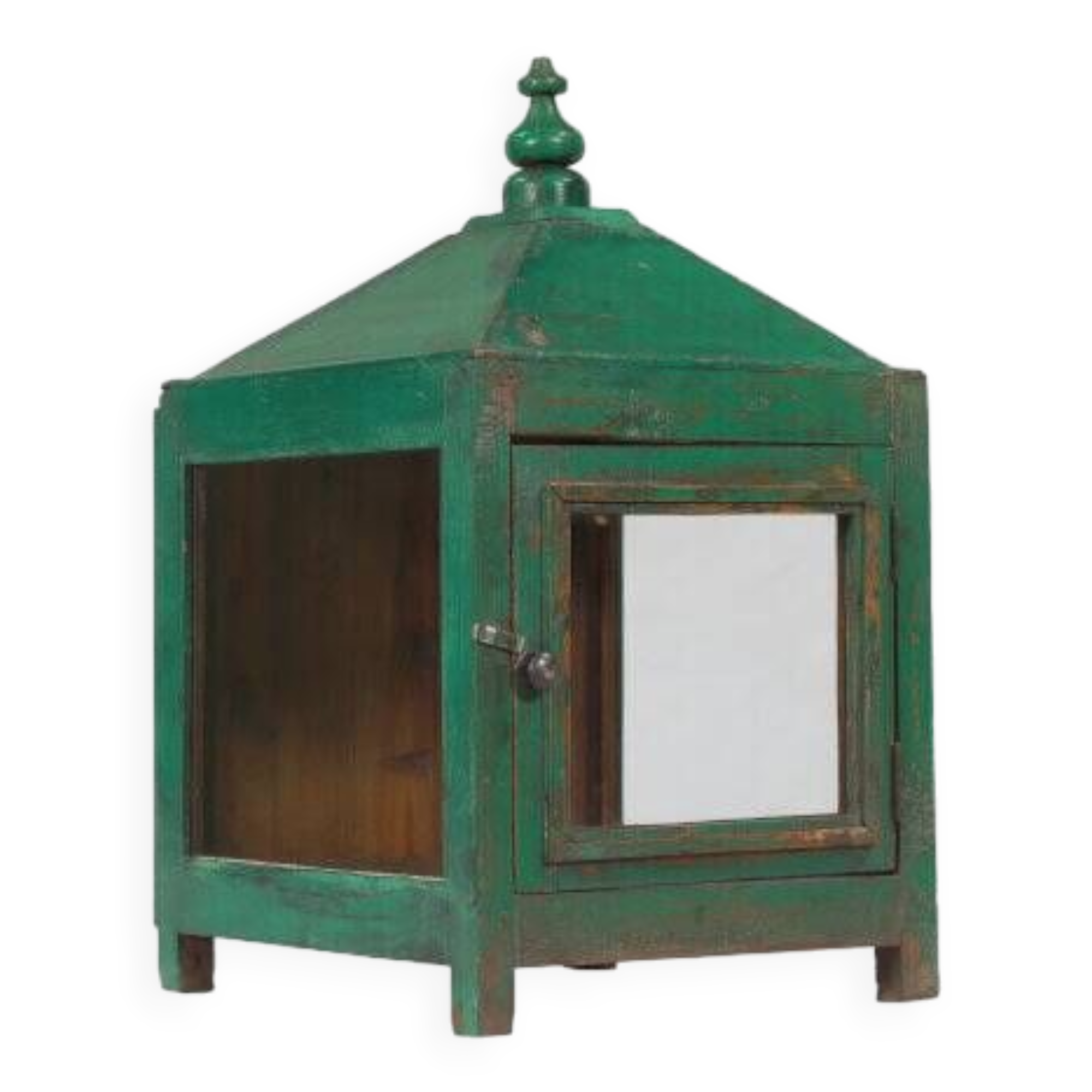 Pointed Temple Showcase Green Patina Piece and Original Patina