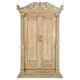Antique Indian double-leaf door in carved solid wood