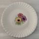 Assiettes Plates Porcelaine Vitriam Décor Fleurs d'Anémones Vintage