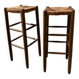 Wooden straw stools