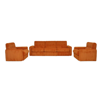 Modular orange sofa and armchairs, 1970