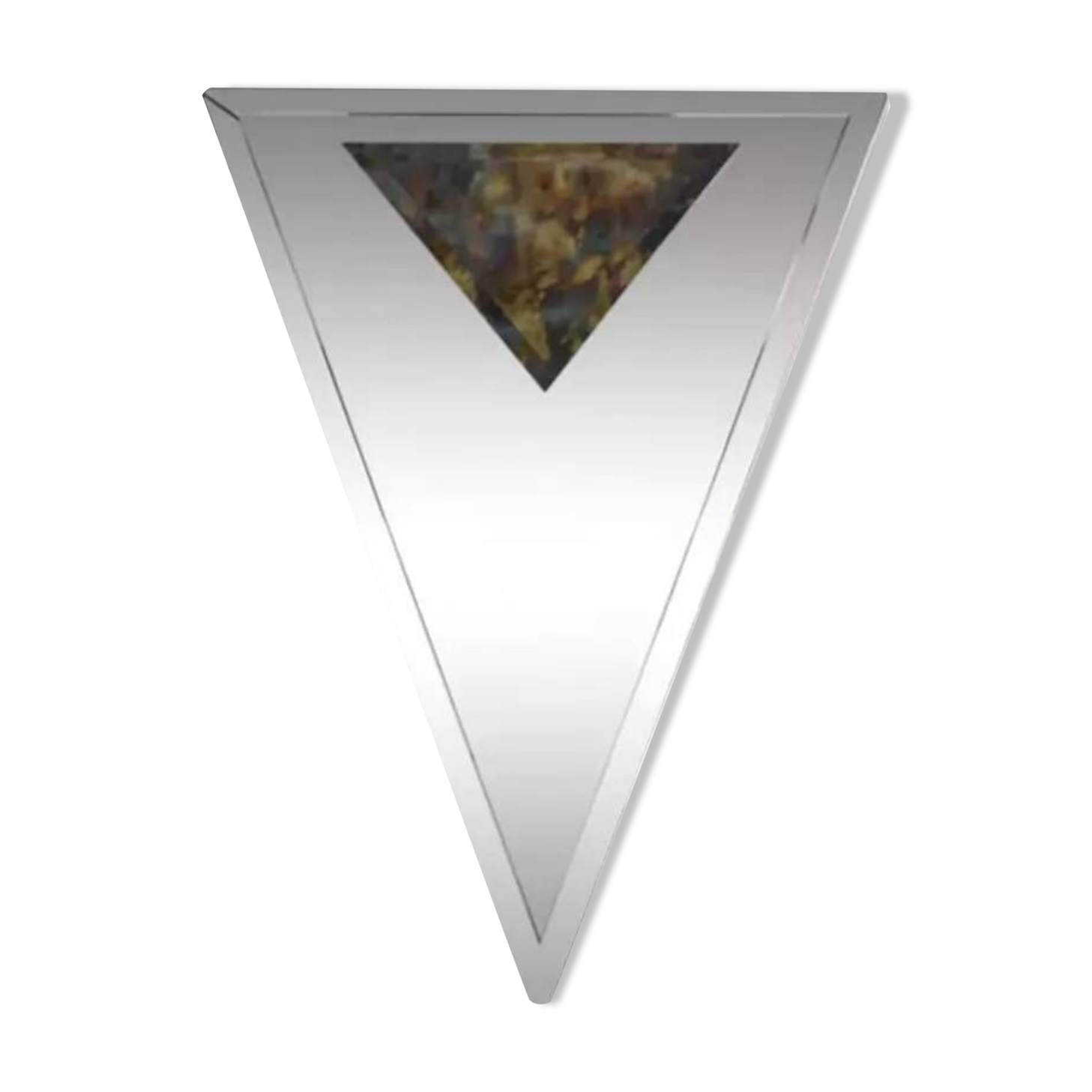 Beveled and triangular art deco mirror 59 x 76 cm