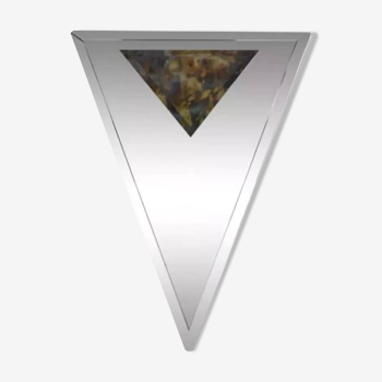 Beveled and triangular art deco mirror 59 x 76 cm