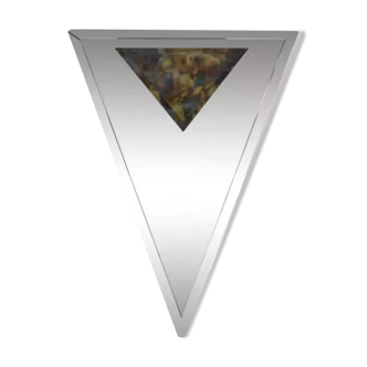 Beveled and triangular art deco mirror 59 x 76 cm