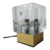 Midcentury Rare Ice Cube Glass Table Lamp, Peill & Putzler, Germany, 1970s