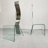 Chaise sculpturale Zero de Marco Baldanello, verre et acier, Italie, années 1990