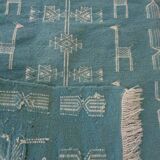 Kilim blue and white handmade carpet, 110x60cm