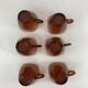 Service of 6 coffee cups and saucers Vereco amber glass design 1970