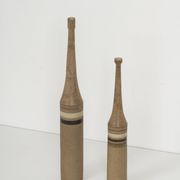 Bruno Gambone, pair of XL ceramic bottles, Italy 1970s