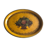 Plateau in plate painted while debut 19th